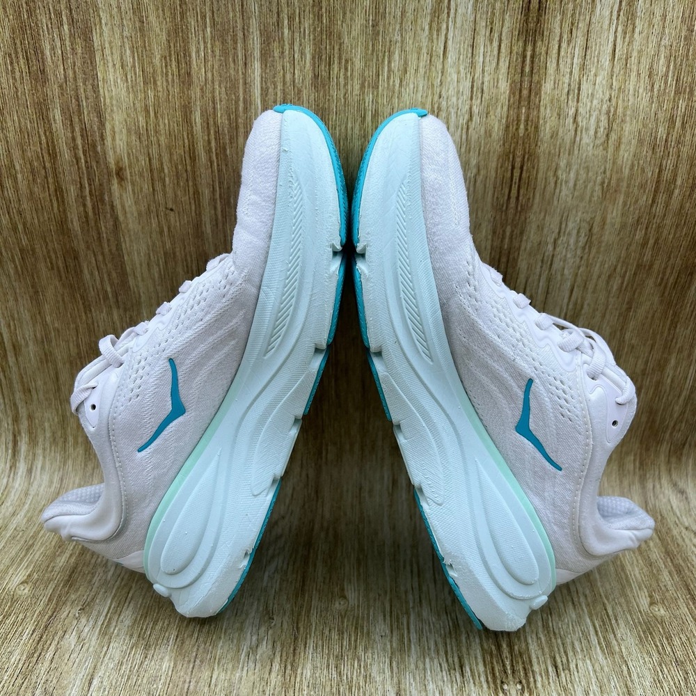 Hoka One One Bondi 9 Women's Size 7.5 White Blue Running Shoes 1162012 FTCL - Picture 7 of 10